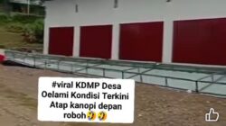 Tanpa Papan Informasi Dan Tertutup, Kanopi Koperasi Desa Merah Putih di TTU Yang Baru Selesai Dikerjakan Ambruk